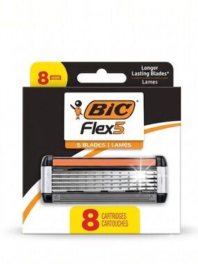 NIP | BIC Flex 5 Refillable Razor Replacement Cartridges 8 Count